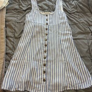 American Eagle Outfitters Navy and White Striped Dress